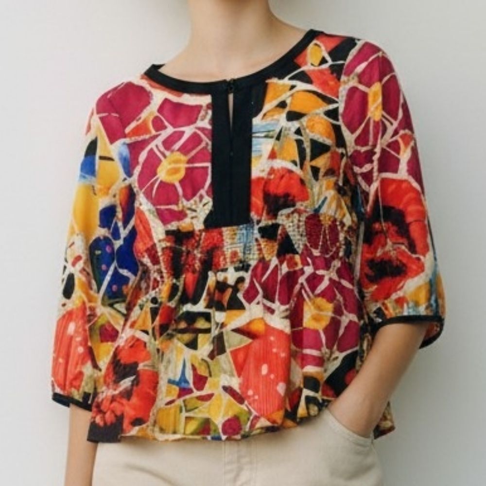Nygard Collection Multicolour Artistic Blouse